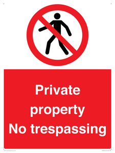 Private property No trespassing